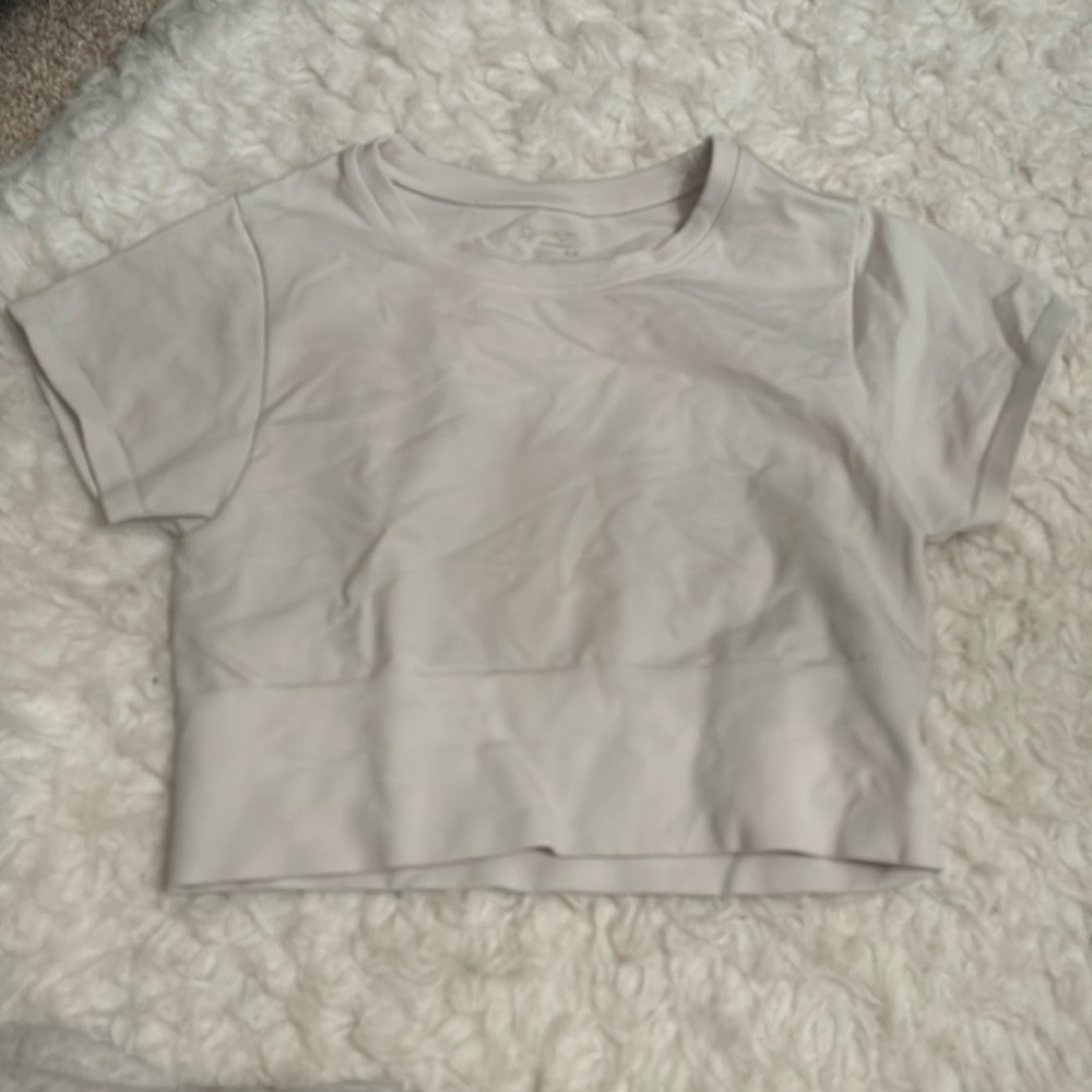 Aerie Offline white cropped athletic tee